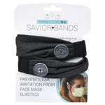 Three Little Tots Dark Gray Savior Headbands With Buttons for Masks - 