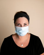 Three Little Tots Dark Gray Savior Headbands With Buttons for Masks - 