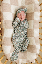 Mebie Baby Dark Green Daisy Bamboo Head Wrap - 