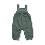 Angel Dear Dark Ivy - Yoke Ruffle Overall - 
