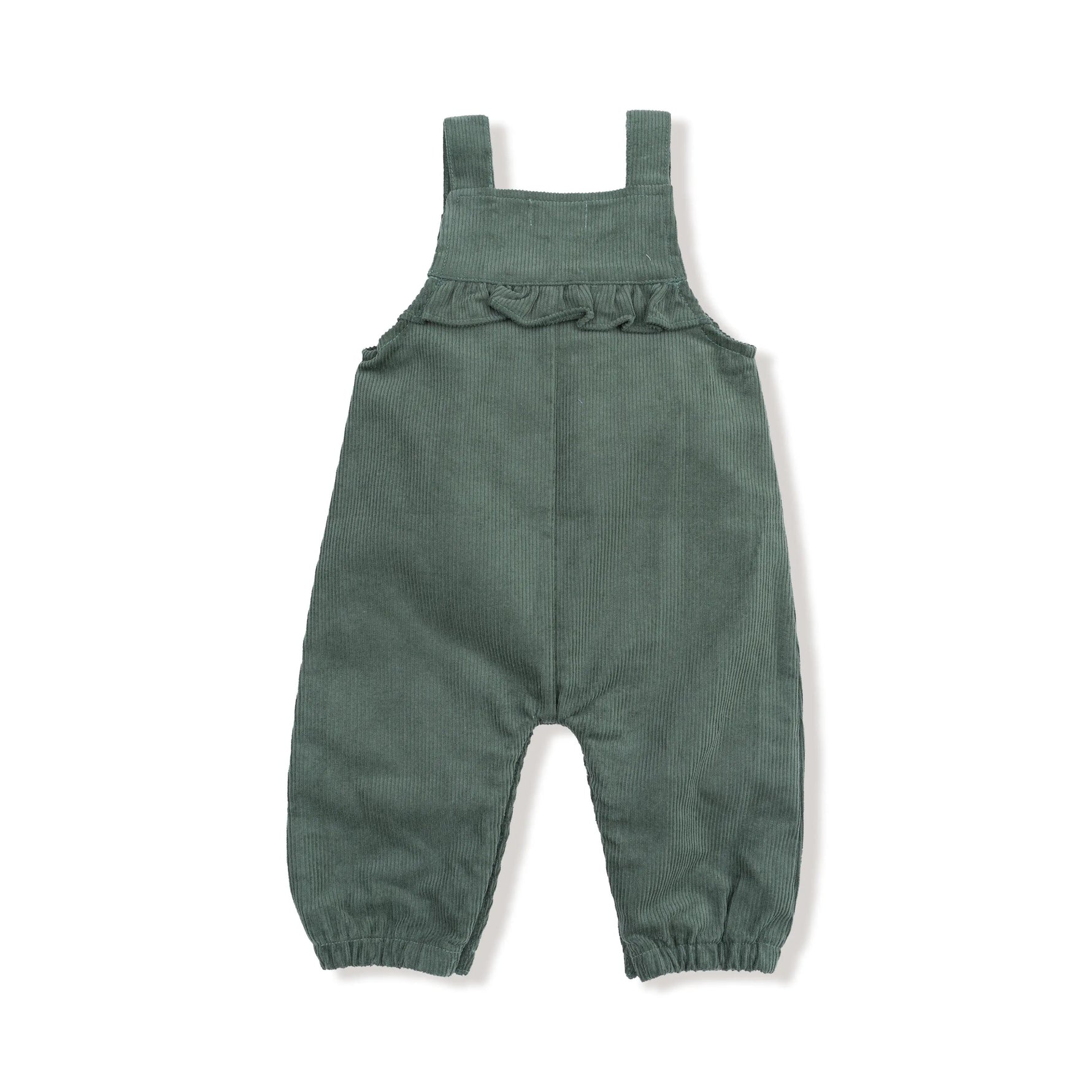 Angel Dear Dark Ivy - Yoke Ruffle Overall - 