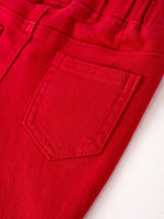 Rylee Faith Designs Dark Red Flared Elastic Jeans - Everetts Place Boutique - 