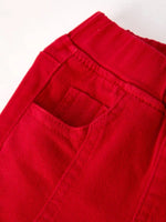Rylee Faith Designs Dark Red Flared Elastic Jeans - Everetts Place Boutique - 