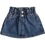 Dark Wash Denim Skirt - Denim, Pocket, Button, Skort, A-line | Everetts Place
