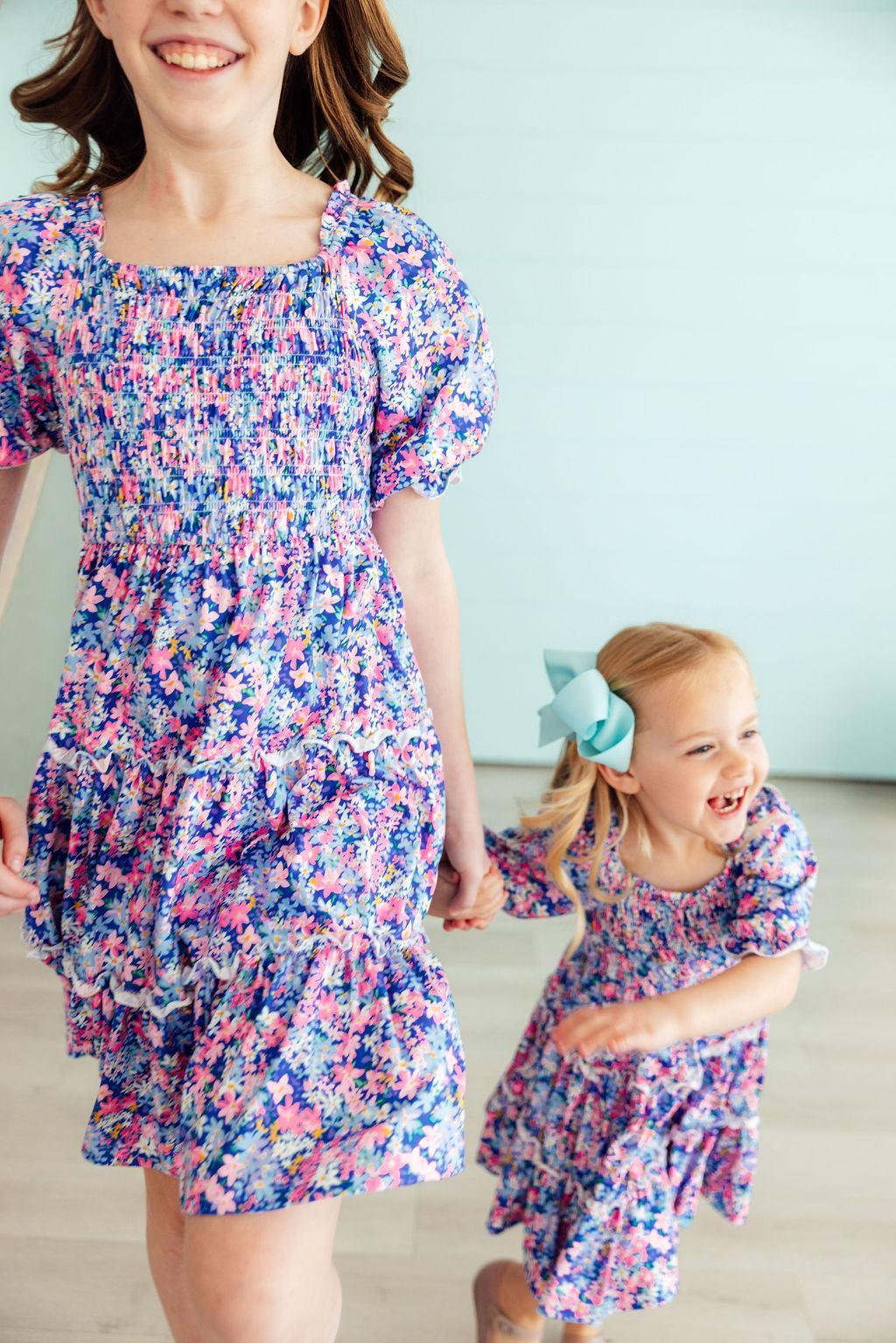 Mila & Rose ® Darling Daisies Smocked Ruffle Dress - 