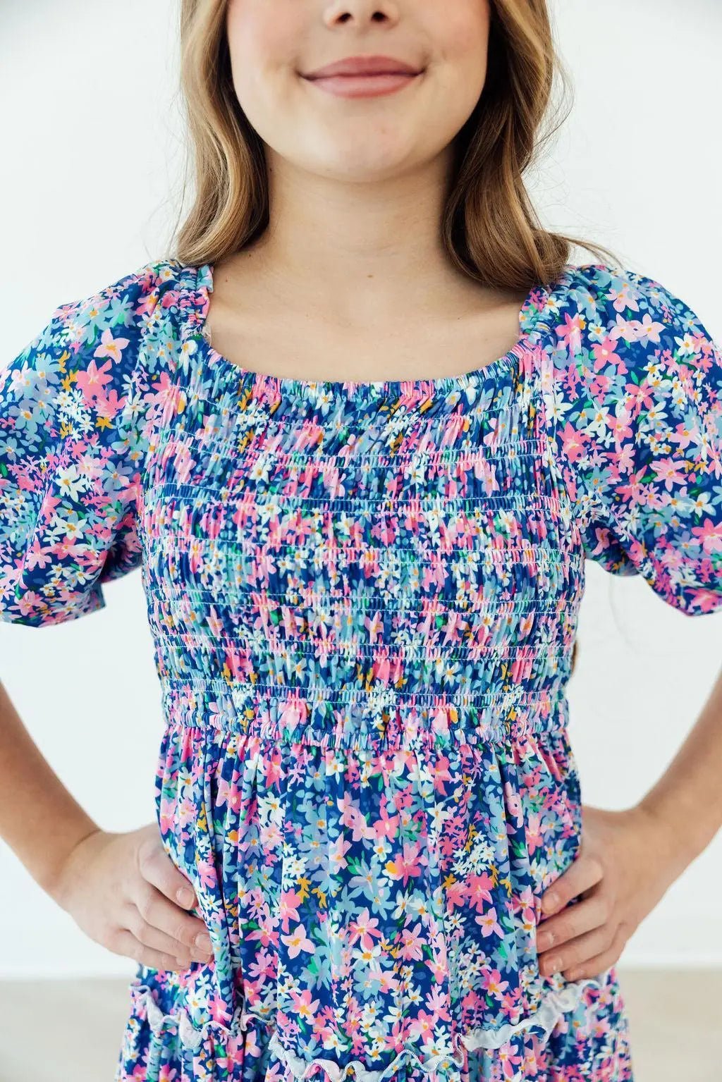 Mila & Rose ® Darling Daisies Smocked Ruffle Dress - 