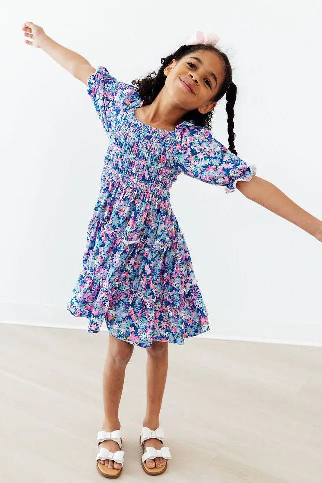 Mila & Rose ® Darling Daisies Smocked Ruffle Dress - 