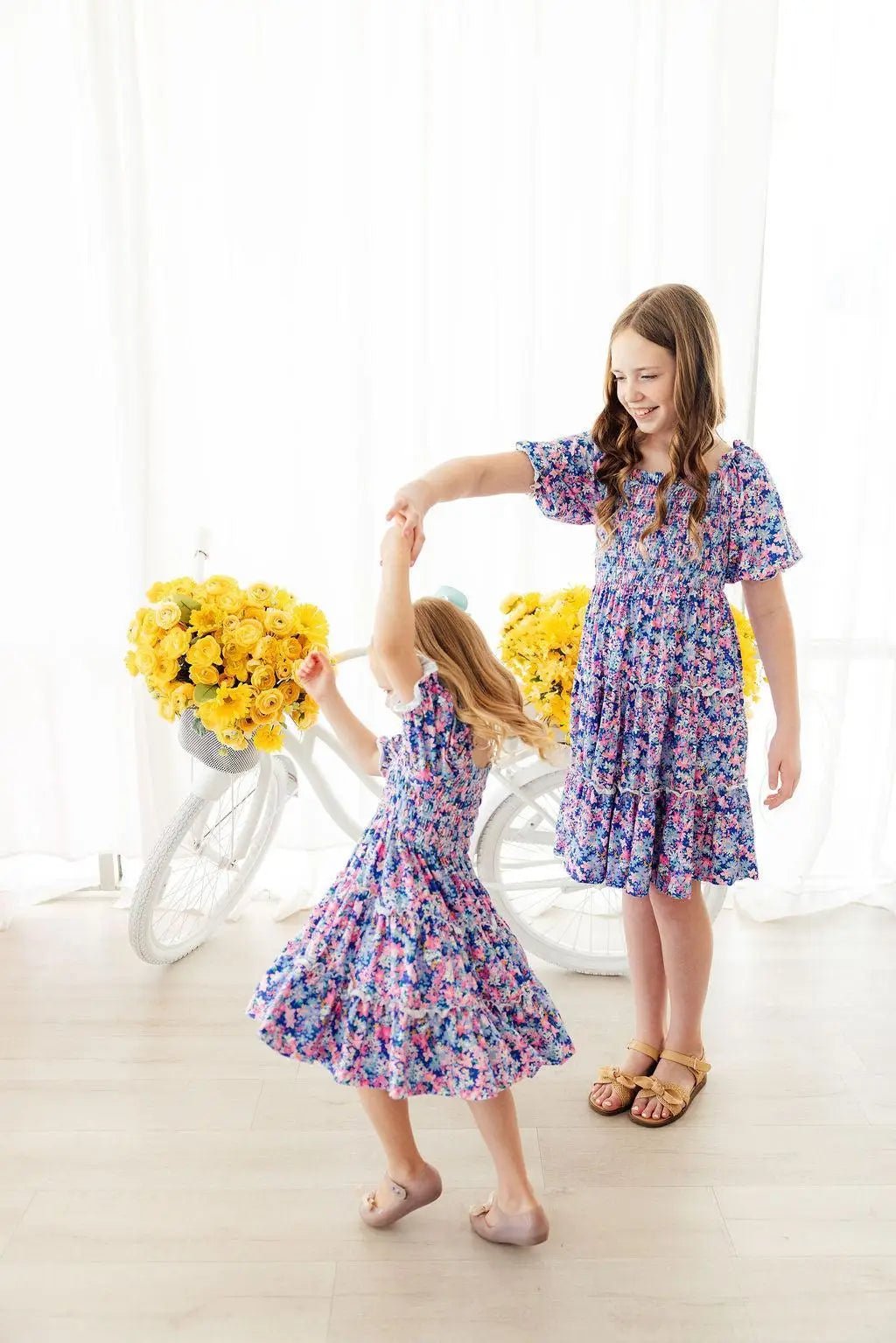 Mila & Rose ® Darling Daisies Smocked Ruffle Dress - 