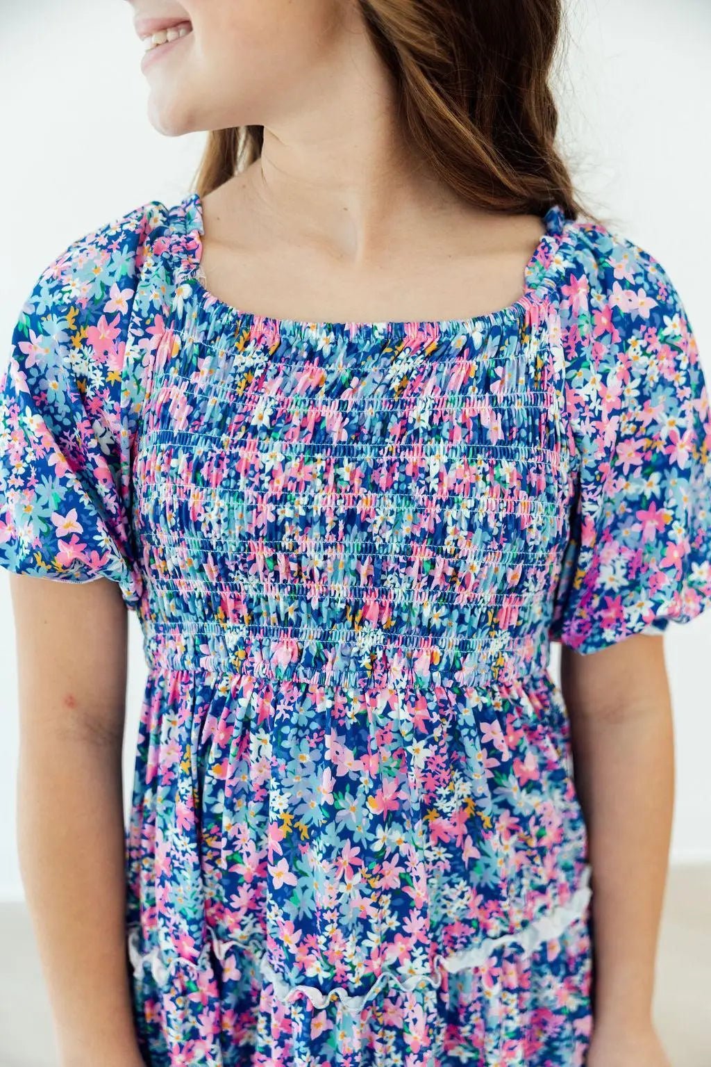 Mila & Rose ® Darling Daisies Smocked Ruffle Dress - 