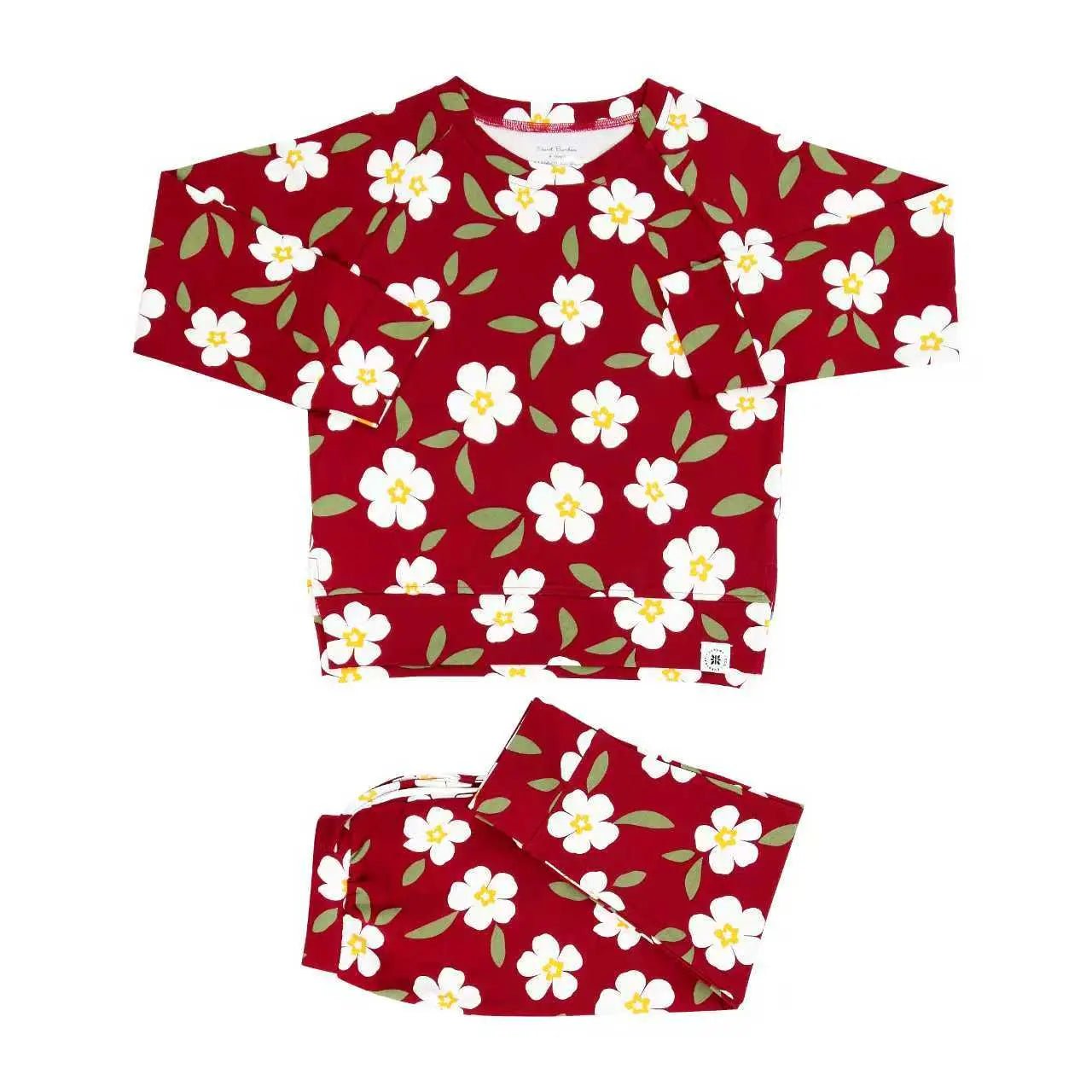 Sweet Bamboo Darling Dear Crew Neck Jogger Set - 