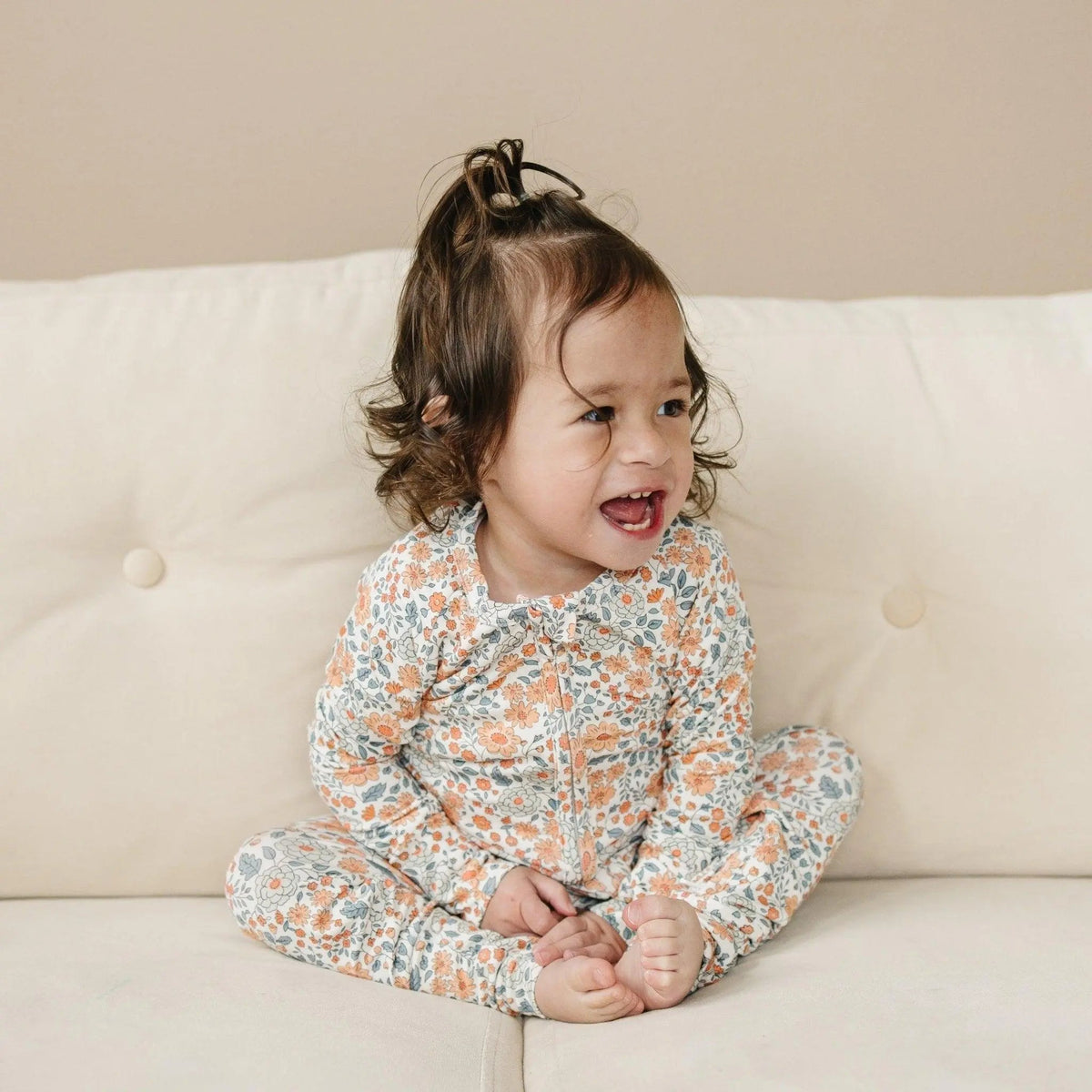 Little Joy Co. Darling Ditsy Bamboo Zippy Romper - 