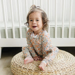 Little Joy Co. Darling Ditsy Bamboo Zippy Romper With Foldover Feet - Everetts Place Boutique - 