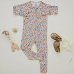 Little Joy Co. Darling Ditsy Bamboo Zippy Romper With Foldover Feet - Everetts Place Boutique - 