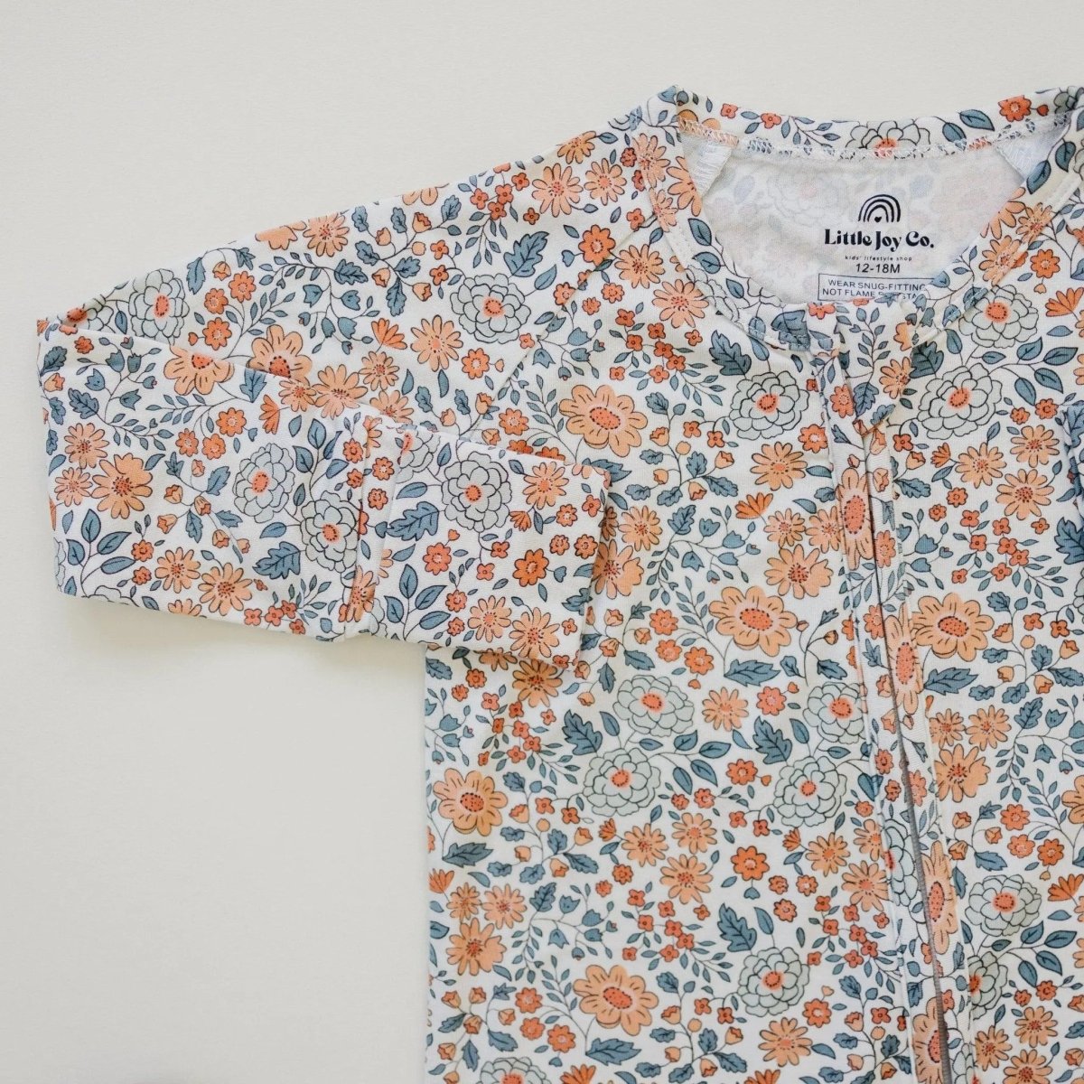 Little Joy Co. Darling Ditsy Bamboo Zippy Romper With Foldover Feet - Everetts Place Boutique - 