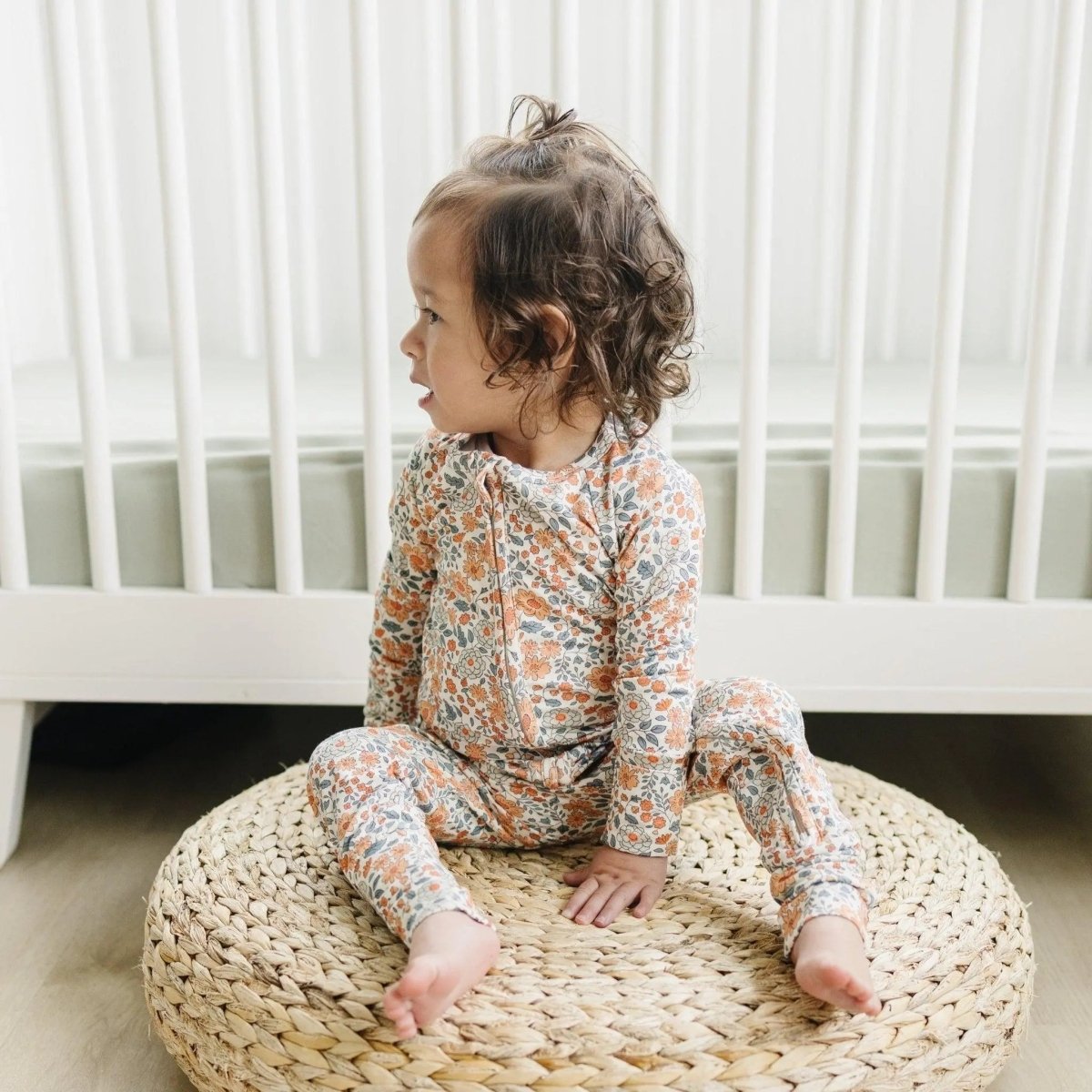 Little Joy Co. Darling Ditsy Bamboo Zippy Romper With Foldover Feet - Everetts Place Boutique - 