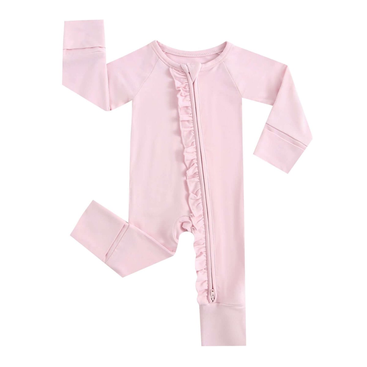Luxie Charm Dawn Ruffled Zippered Baby Romper - Everetts Place Boutique - 