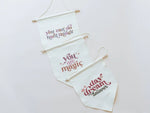 Little Joy Co. Daydream Believer Canvas Pennant Natural Wooden Dowel - Everetts Place Boutique - 