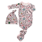 Dear Diary Gown & Hat - Baby & Toddler Clothing, Sleeve, White, Textile, Pink | Everetts Place