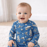 Deep In Orbit Zipper Footie - Clothing, Blue, Sleeve, Child, Baby & Toddler Clothing | Everetts Place