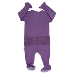 Comfortable Ruffle Footie - Grape Jelly by Sweet Bamboo