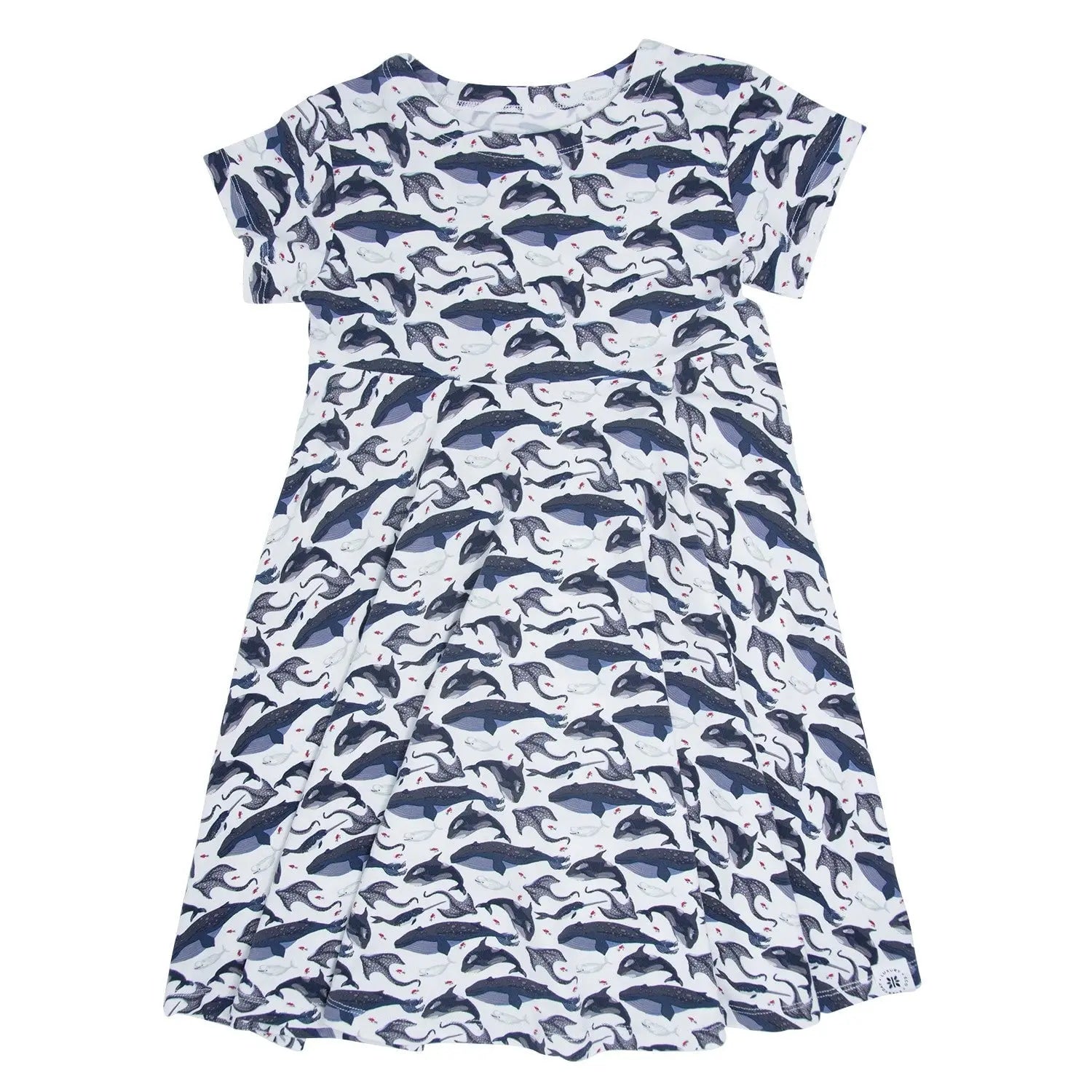 Sweet Bamboo Deep Sea Creatures Dress with Cap Sleeves for Active Girls - Apparel & Accessories > Clothing > Dresses Dresses