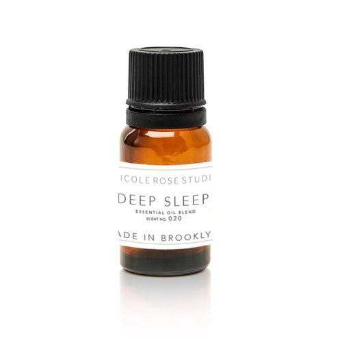 Deep Sleep Essential Oil Blend bottle with calming lavender aroma for sleep aid.