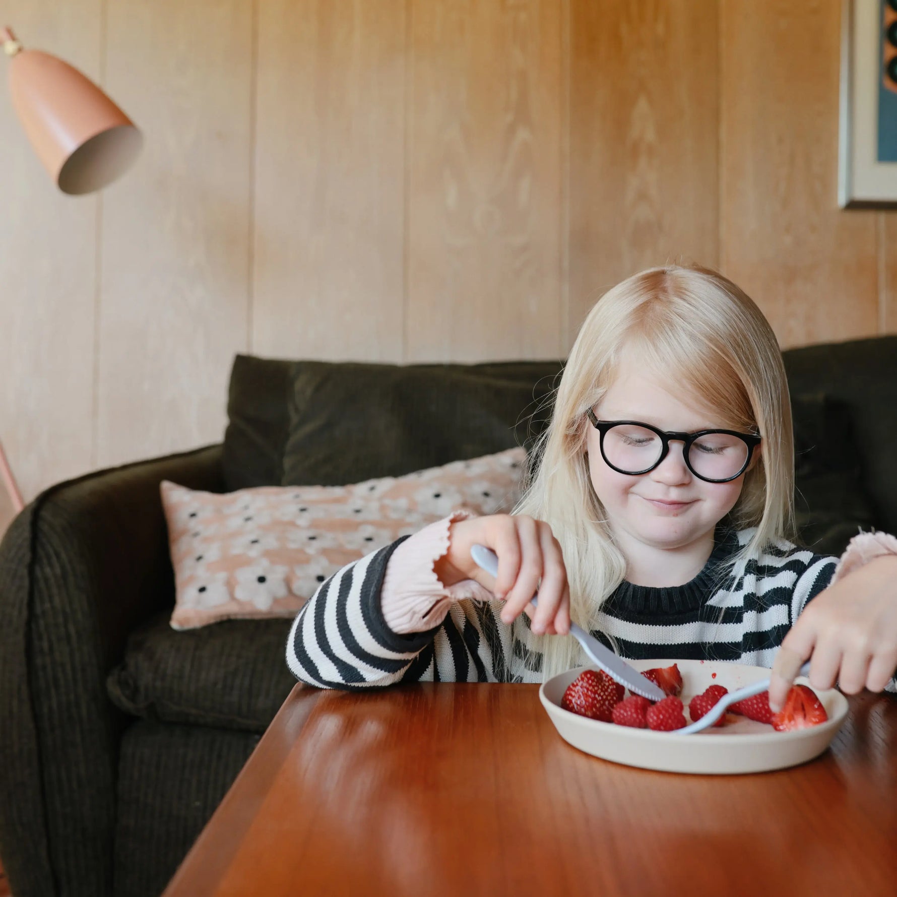Mushie Kids Dinnerware Cutlery Set BPA Free Plastic Fork Spoon Knife Dishwasher Safe Made in Denmark - Baby & Toddler > Nursing & Feeding > Baby & Toddler Food Dinnerware