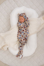 Mebie Baby Desert Floral Ribbed Bamboo Knot Gown - 