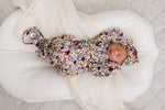 Mebie Baby Desert Floral Ribbed Bamboo Knot Gown - 