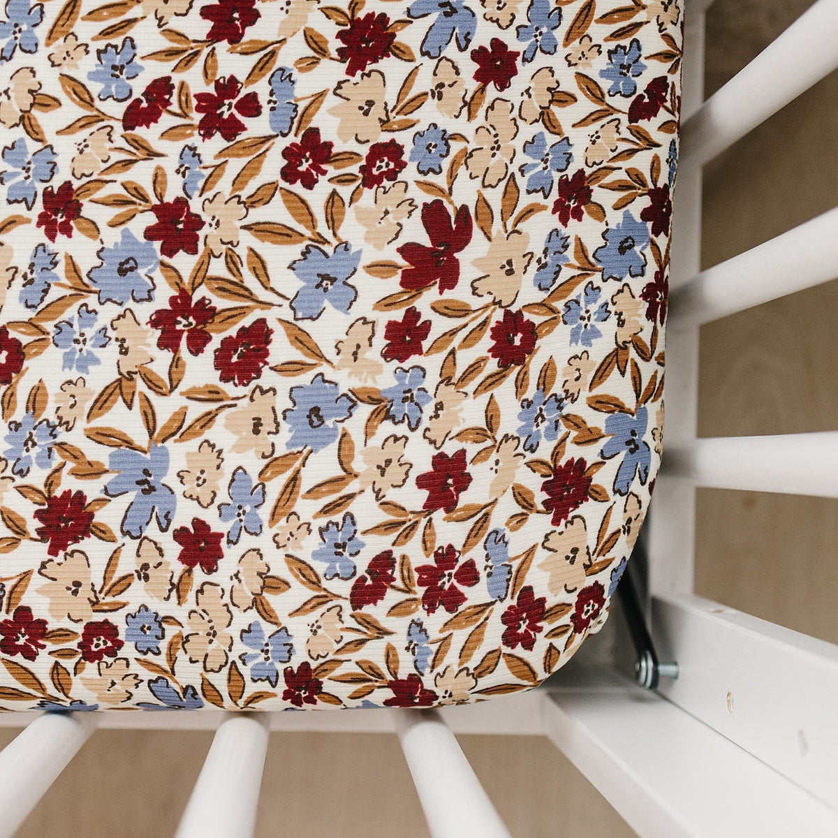 Mebie Baby Desert Floral Ribbed Bamboo Stretch Crib Sheet - 
