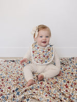 Mebie Baby Desert Floral Rounded Luxe Fleece Baby Bib For Messes - 