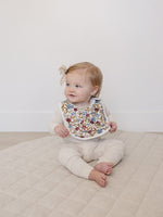 Mebie Baby Desert Floral Rounded Luxe Fleece Baby Bib For Messes - 