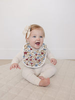 Mebie Baby Desert Floral Rounded Luxe Fleece Baby Bib For Messes - 