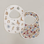 Mebie Baby Desert Floral Rounded Luxe Fleece Baby Bib For Messes - 