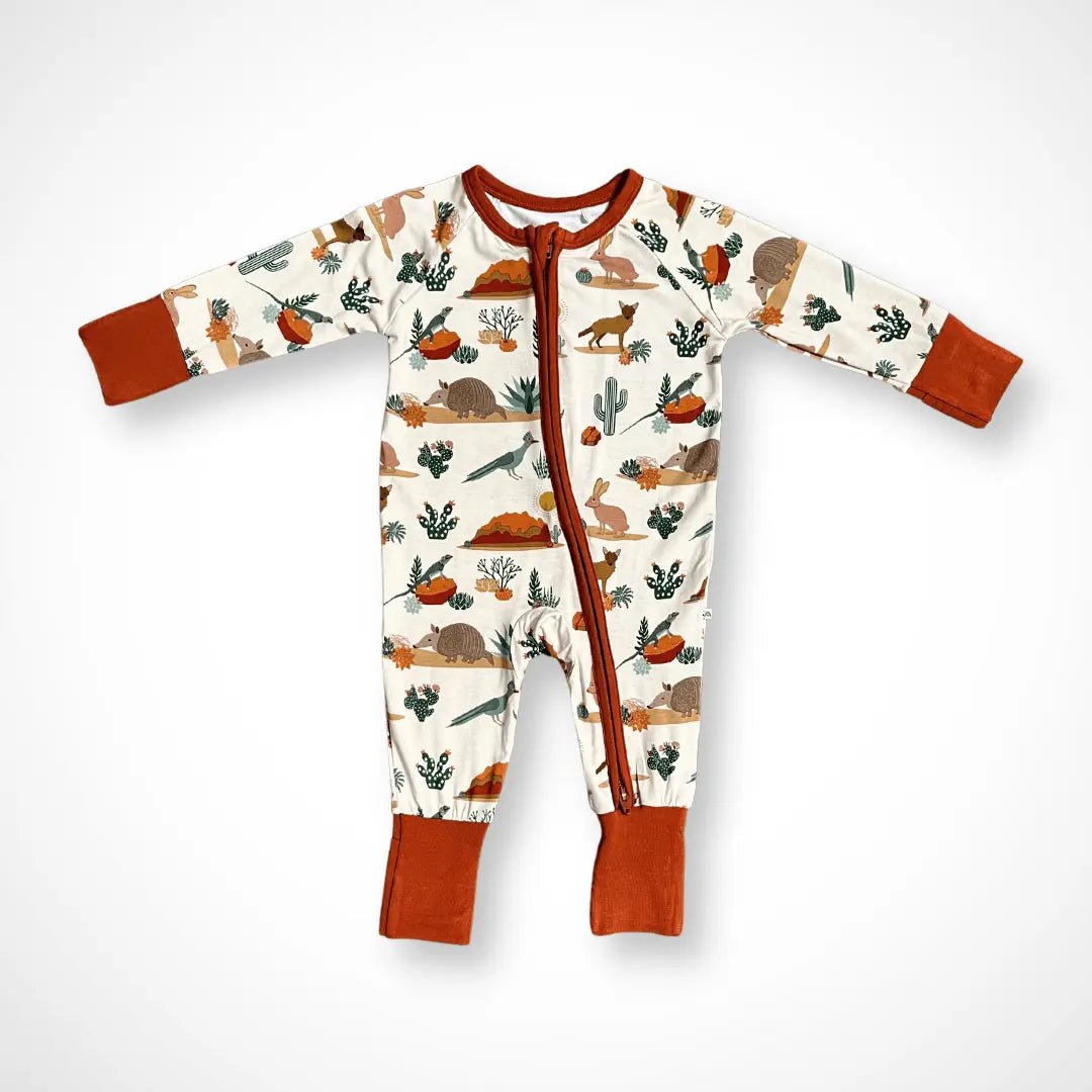 Kolorful Desert Friends Bamboo Baby Pajama with Two Way Zipper Design - Everetts Place Boutique - 