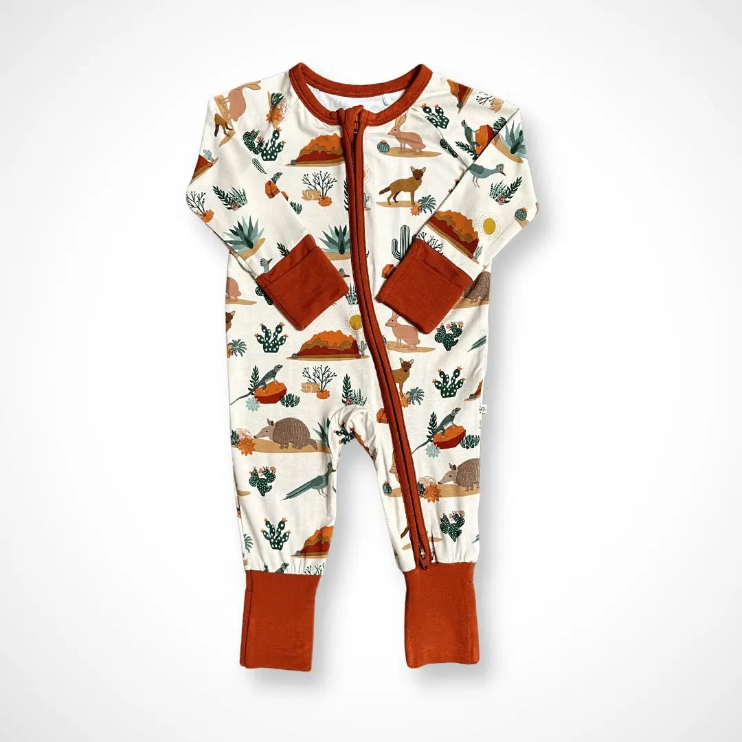 Kolorful Desert Friends Bamboo Baby Pajama with Two Way Zipper Design - Everetts Place Boutique - 