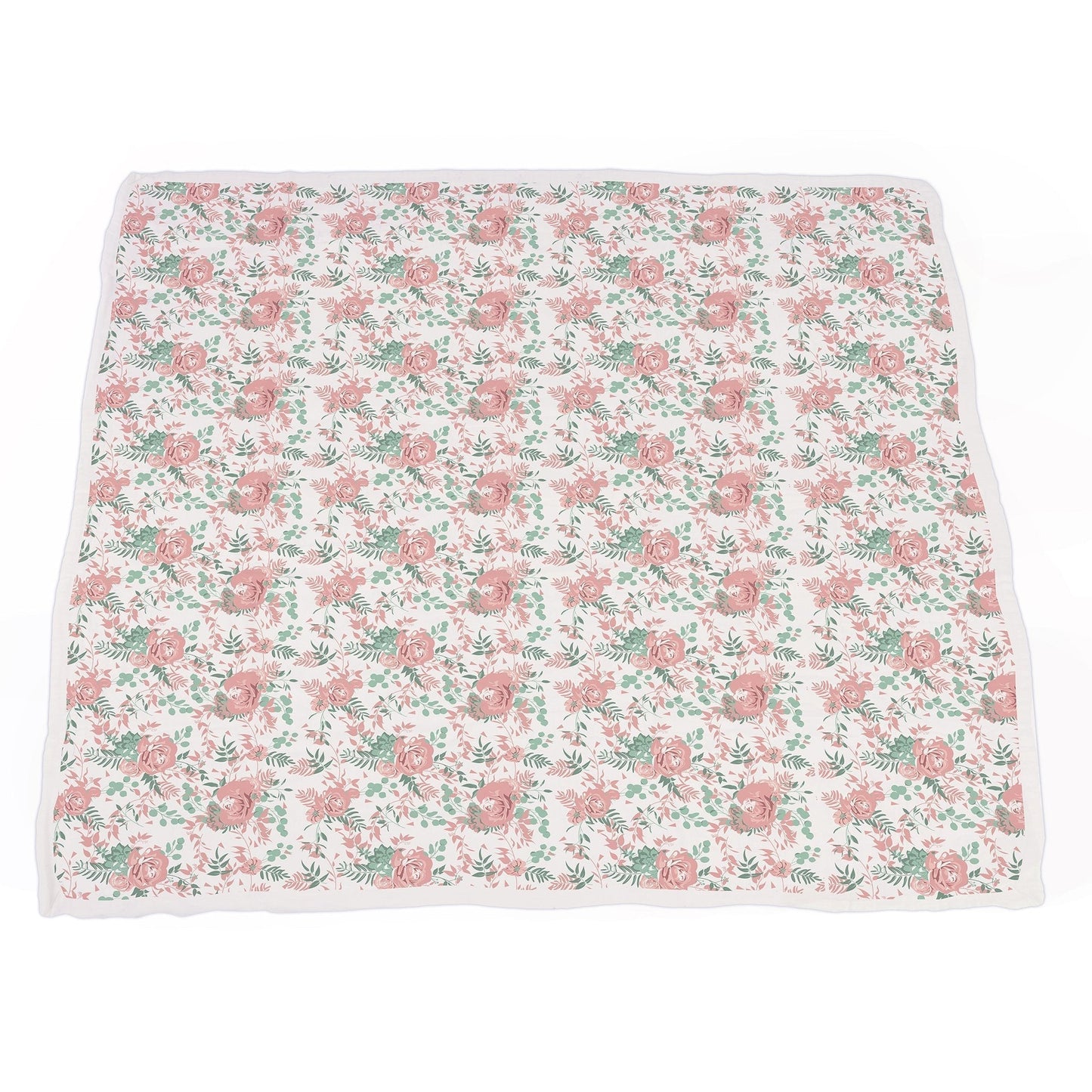 Desert Rose And Jade Polka Dot Cotton Muslin Blanket 47 Inch x 47 Inch Soft Breathable Kids Blanket Newcastle Classics