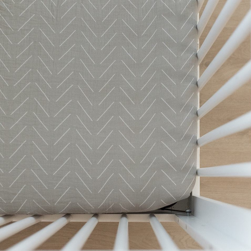 Mebie Baby Desert Sage Muslin Crib Sheet By Mebie Baby Breathable Nursery Bedding - 