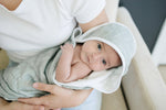 Mebie Baby Desert Sage Muslin Hooded Baby Towel For Gentle Drying - 