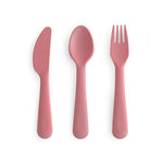Mushie Mushie Plastic Cutlery Set: Encourages Independence, Dishwasher-Safe -