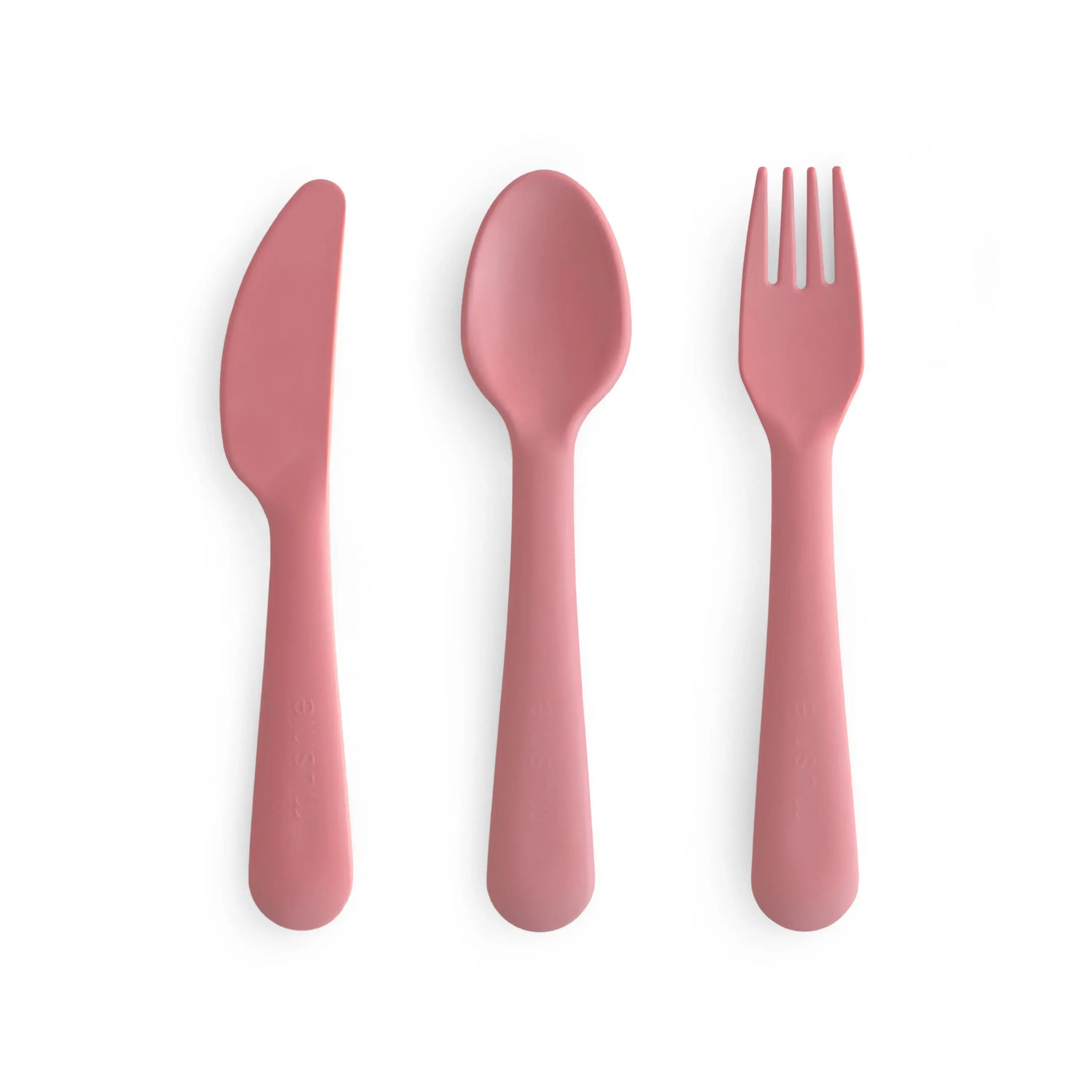 Mushie Mushie Plastic Cutlery Set: Encourages Independence, Dishwasher-Safe -