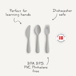 Mushie Mushie Plastic Cutlery Set: Encourages Independence, Dishwasher-Safe -