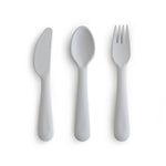 Mushie Mushie Plastic Cutlery Set: Encourages Independence, Dishwasher-Safe -