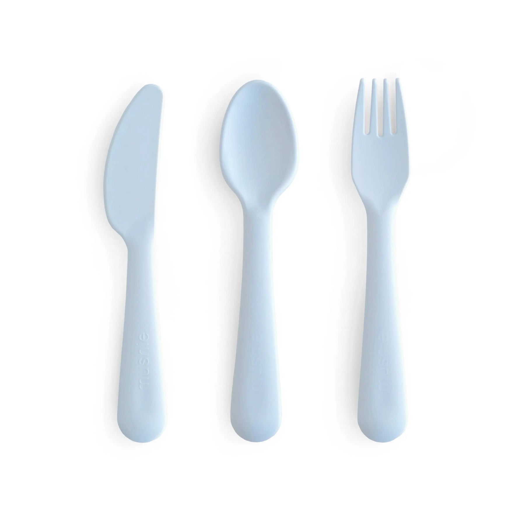 Mushie Mushie Plastic Cutlery Set: Encourages Independence, Dishwasher-Safe -