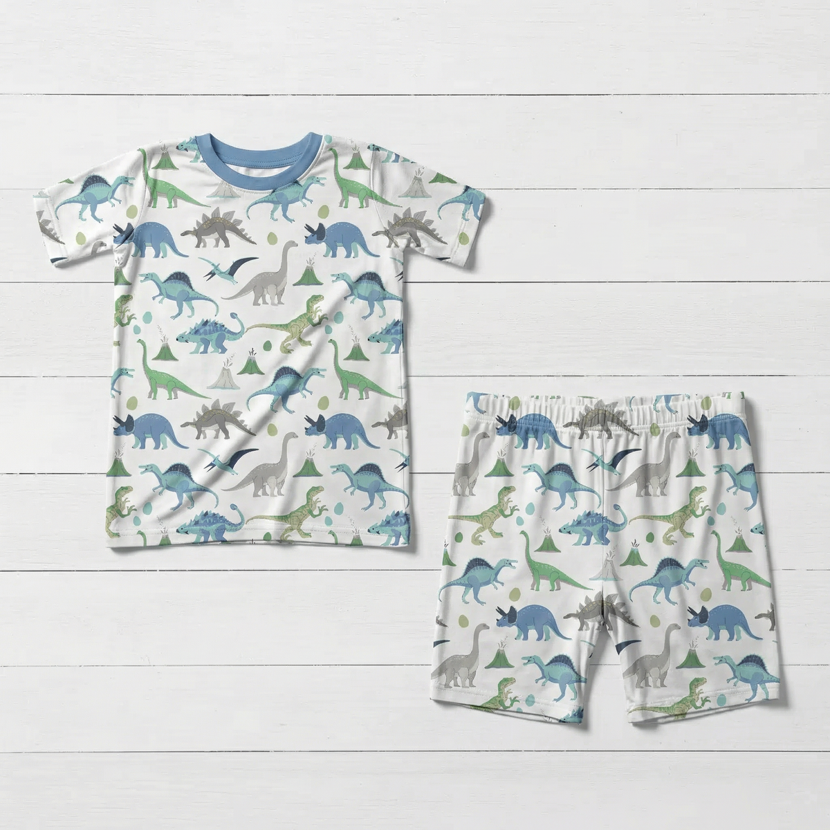 Dino Daydream Shorts Set Pajama by Bestaroo