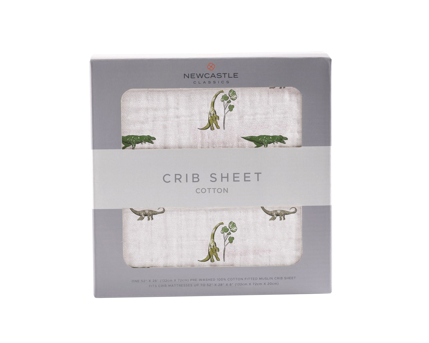 Newcastle Classics Dino Days Cotton Muslin Crib Sheet with Breathable Comfort for Babies - Furniture > Baby & Toddler Furniture > Crib & Toddler Bed Accessories Cotton Crib Sheet