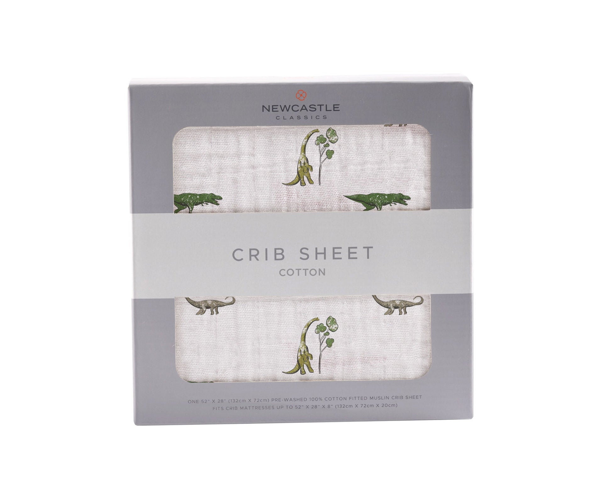 Dino Days Cotton Muslin Crib Sheet Breathable Soft Comfortable 28x52 Inches Newcastle Classics