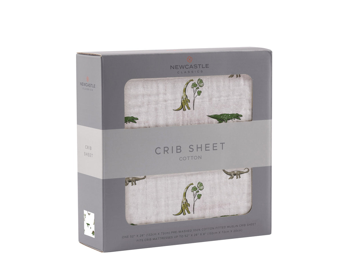 Newcastle Classics Dino Days Cotton Muslin Crib SheetEveretts Place