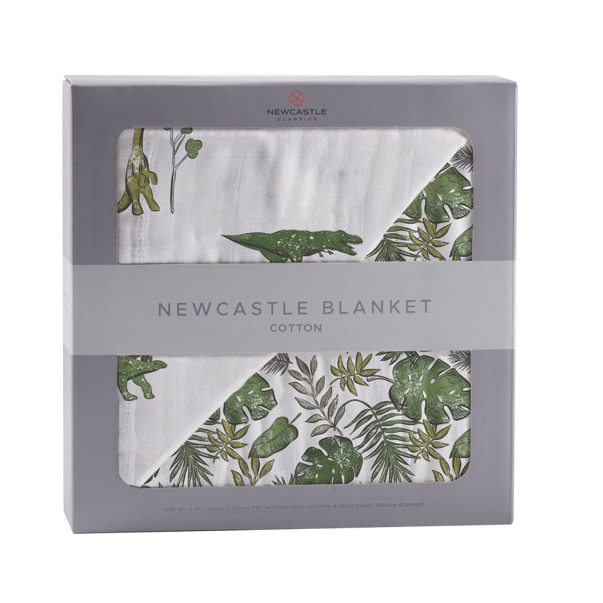 Newcastle Classics Dino Days Tropical Forest Blanket Made from 100 Percent Natural Cotton for Kids - 