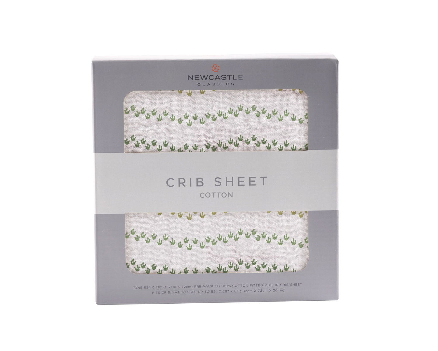 Newcastle Classics Dino Feet Cotton Muslin Crib Sheet Soft Breathable Bedding for Infants - Furniture > Baby & Toddler Furniture > Cribs & Toddler Beds Cotton Crib Sheet